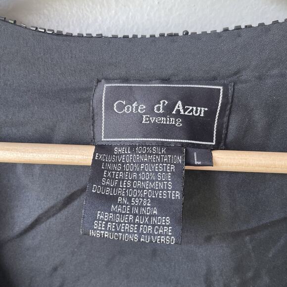 NWT Cote d Azur Evening Formal Silk Beaded Long Sleeve Formal Women’s Size Large - Picture 2 of 11
